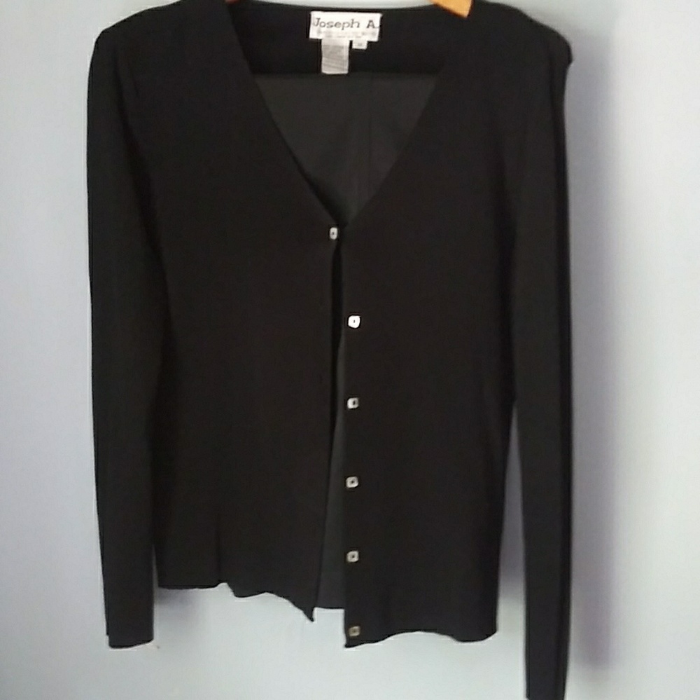 JOSEPH A LONG SLEEVE BLACK CARDIGAN SZ M